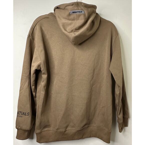 Md NWT Fear of God Essentials Hoodie Desert Taupe Fleece Pullover Streetwear FOG - Picture 5 of 10